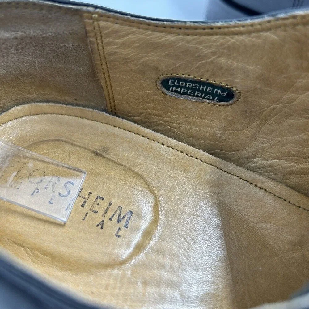 Florsheim Imperial Shoes Sz 12D Black Oxford Goodyear Welt Laced 12083